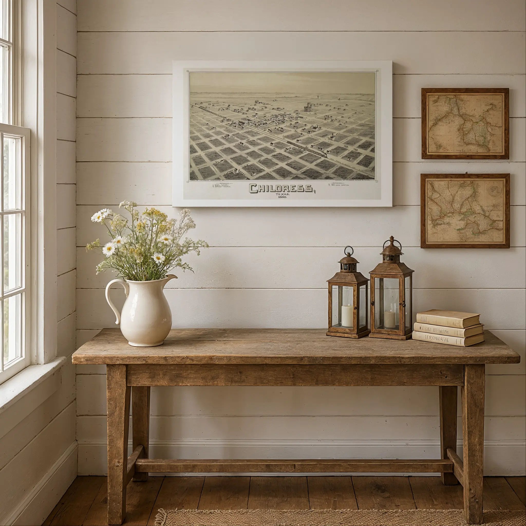 Childress Bird's-Eye Map - Vintage 1890 Texas Historical City Map