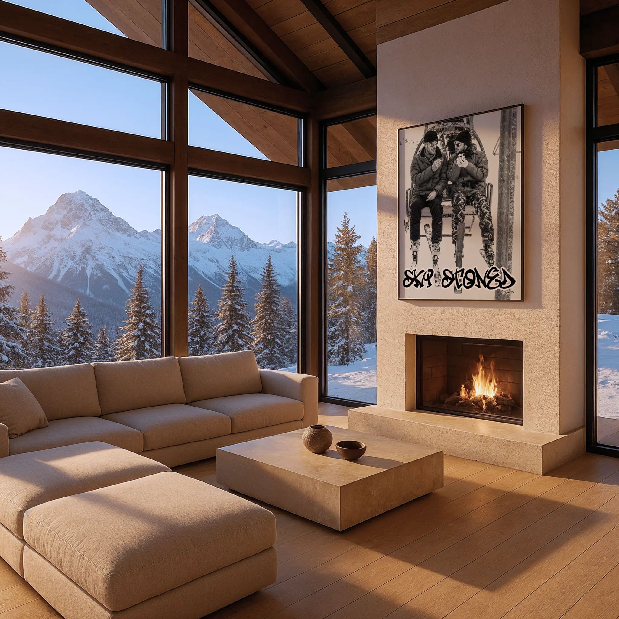 SKI STONED Art in Modern Mountain Chalet