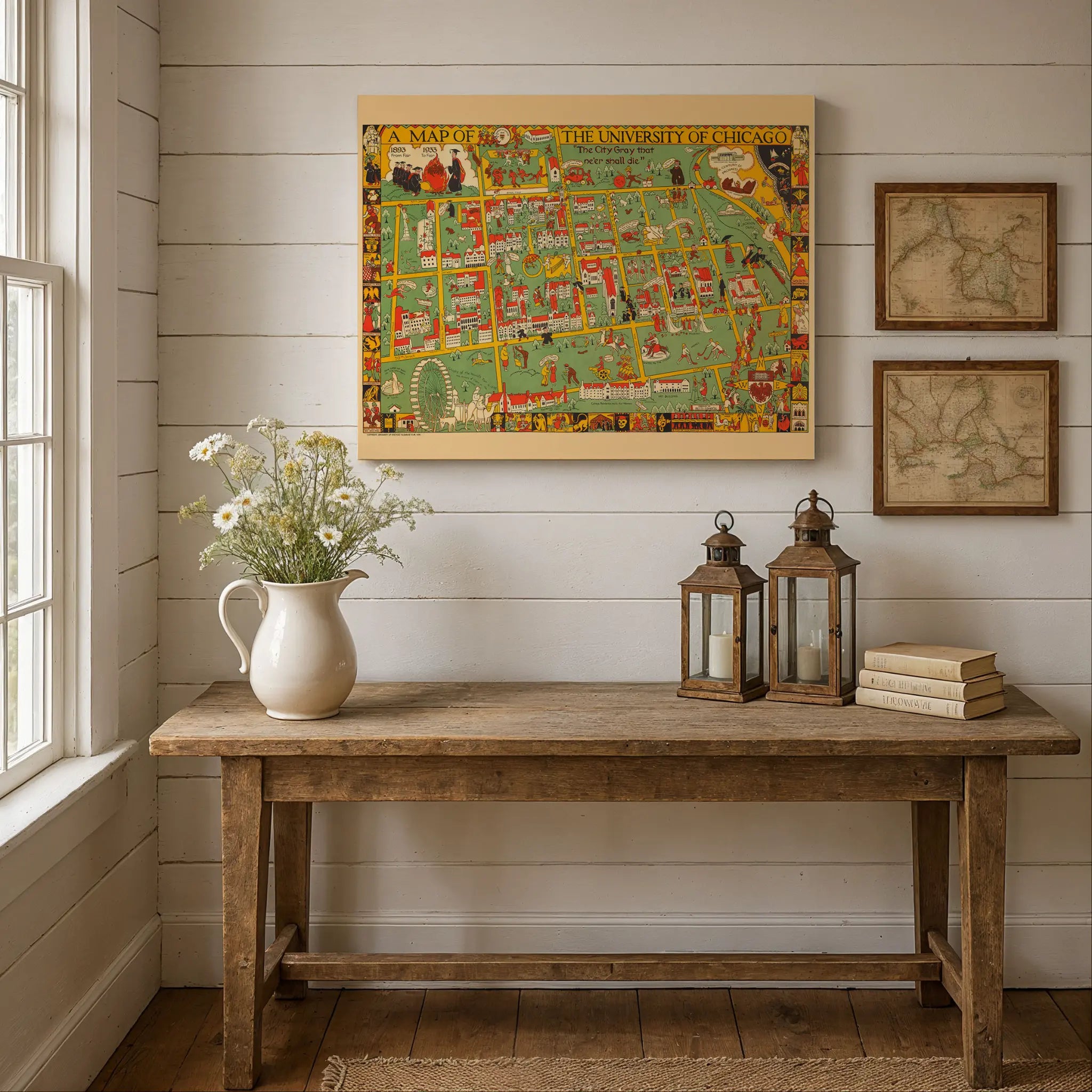 University of Chicago Map - Vintage 1932 Illustrated Campus Map