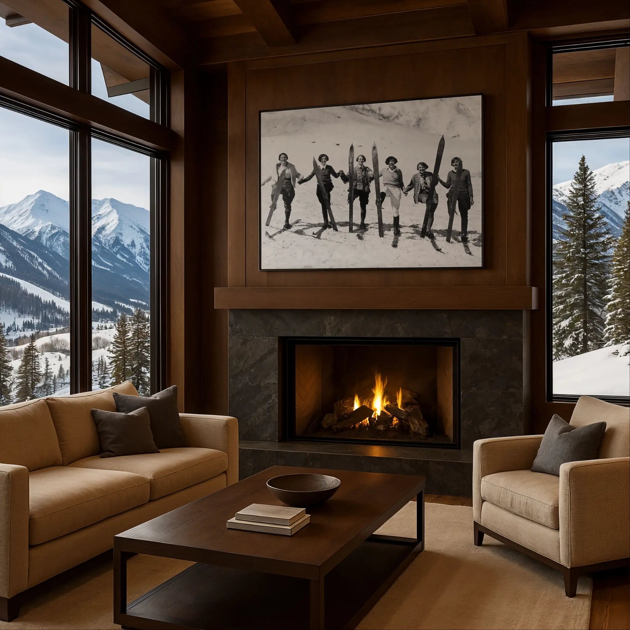 Golden Age Ski Photo by Cozy Alpine Fireplace