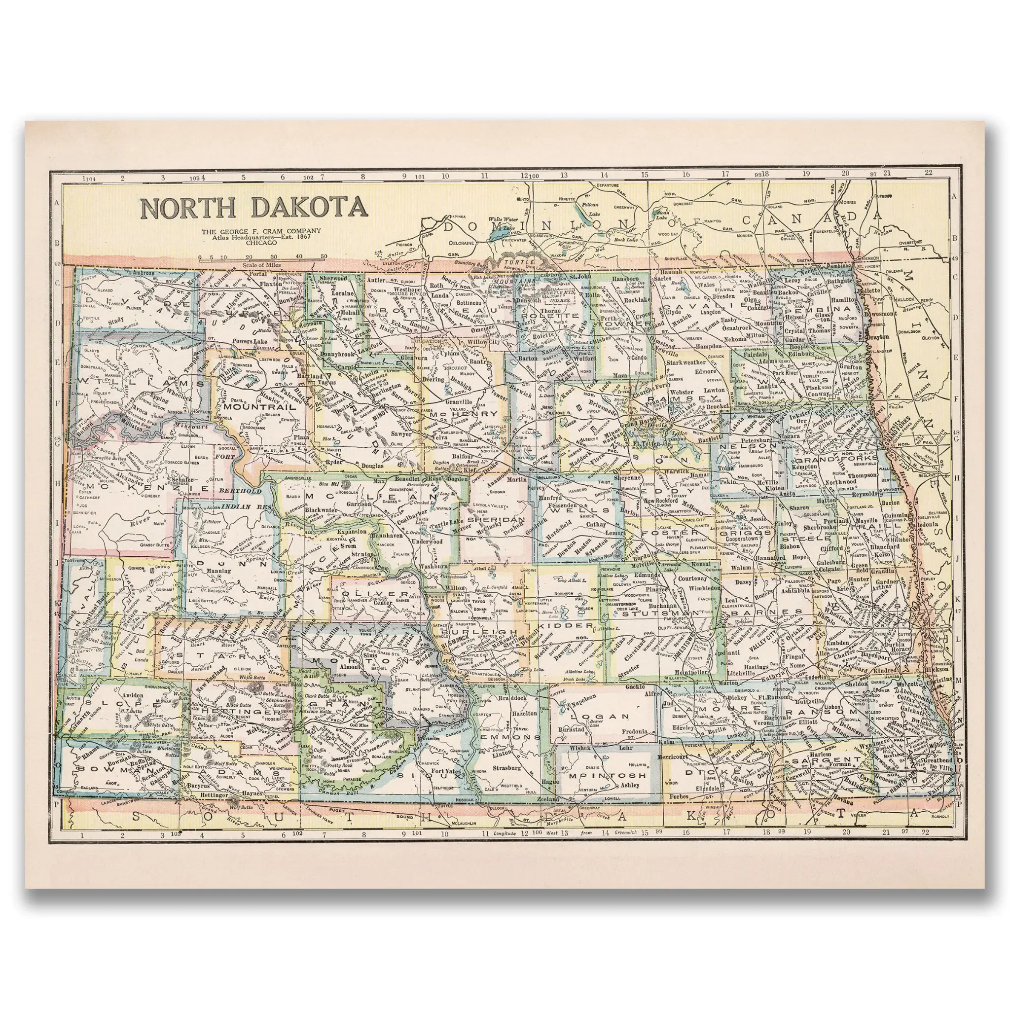 North Dakota Map - Main Image