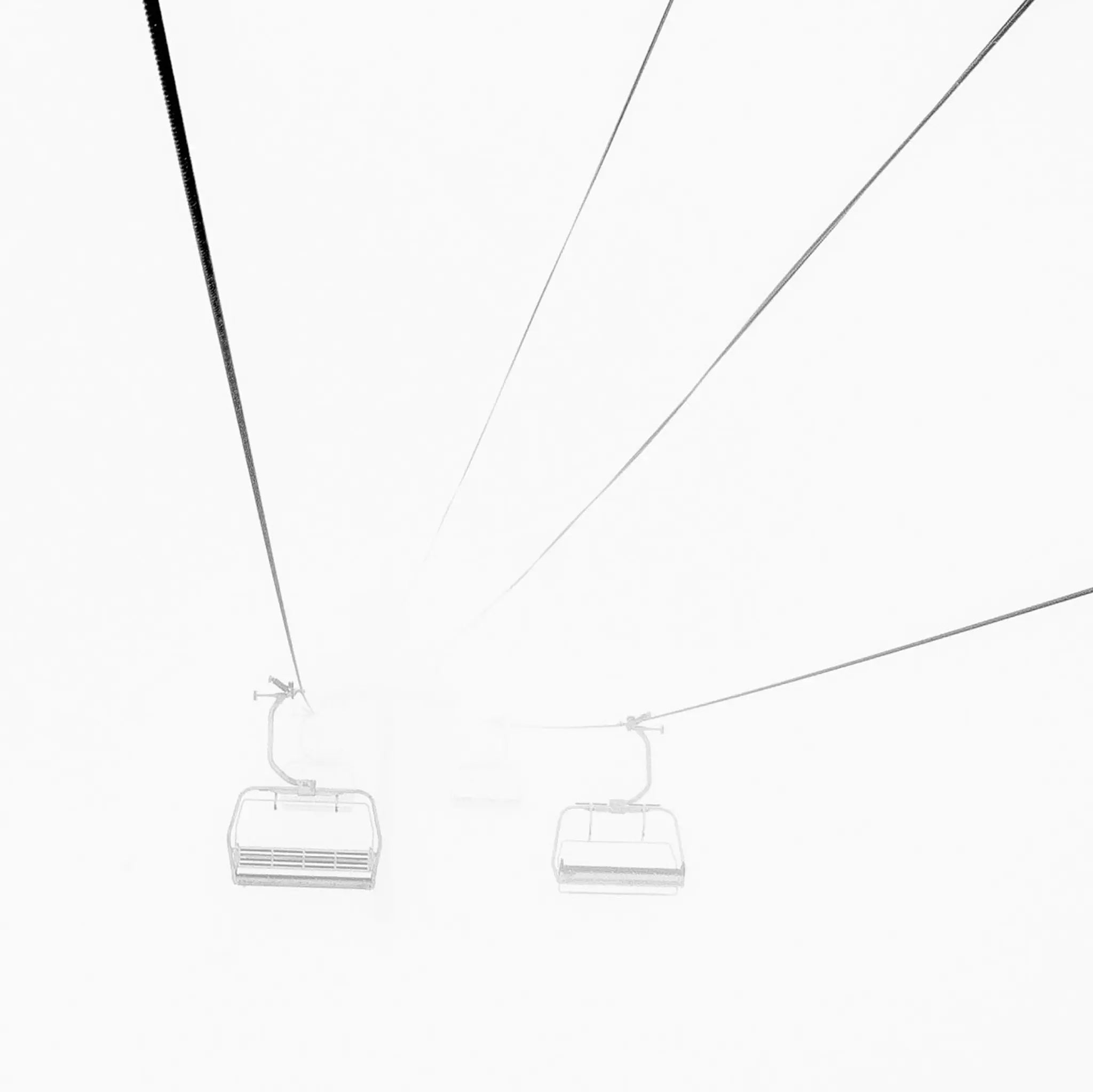 Minimalist Ski Lift Detail Close-Up