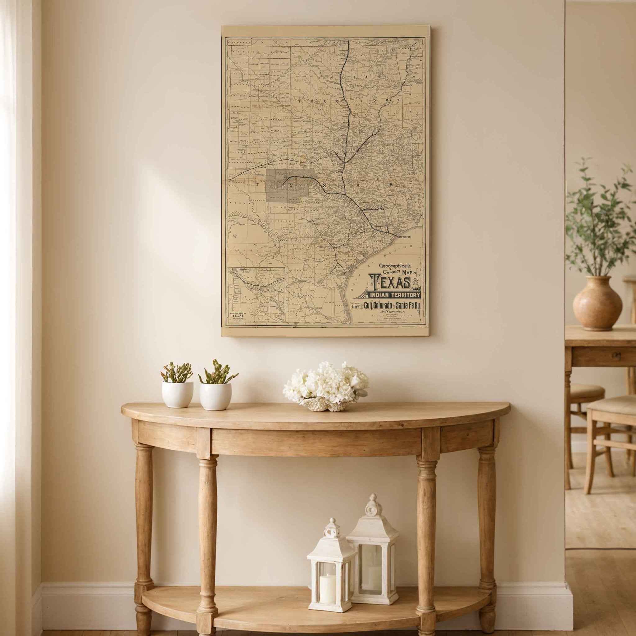 Geographically Correct Map of Texas and Indian Territory