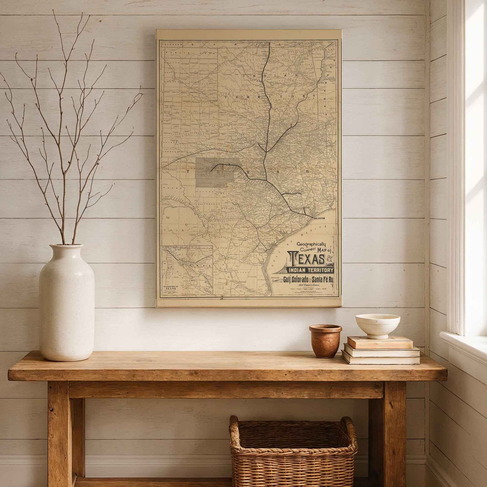 Geographically Correct Map of Texas and Indian Territory