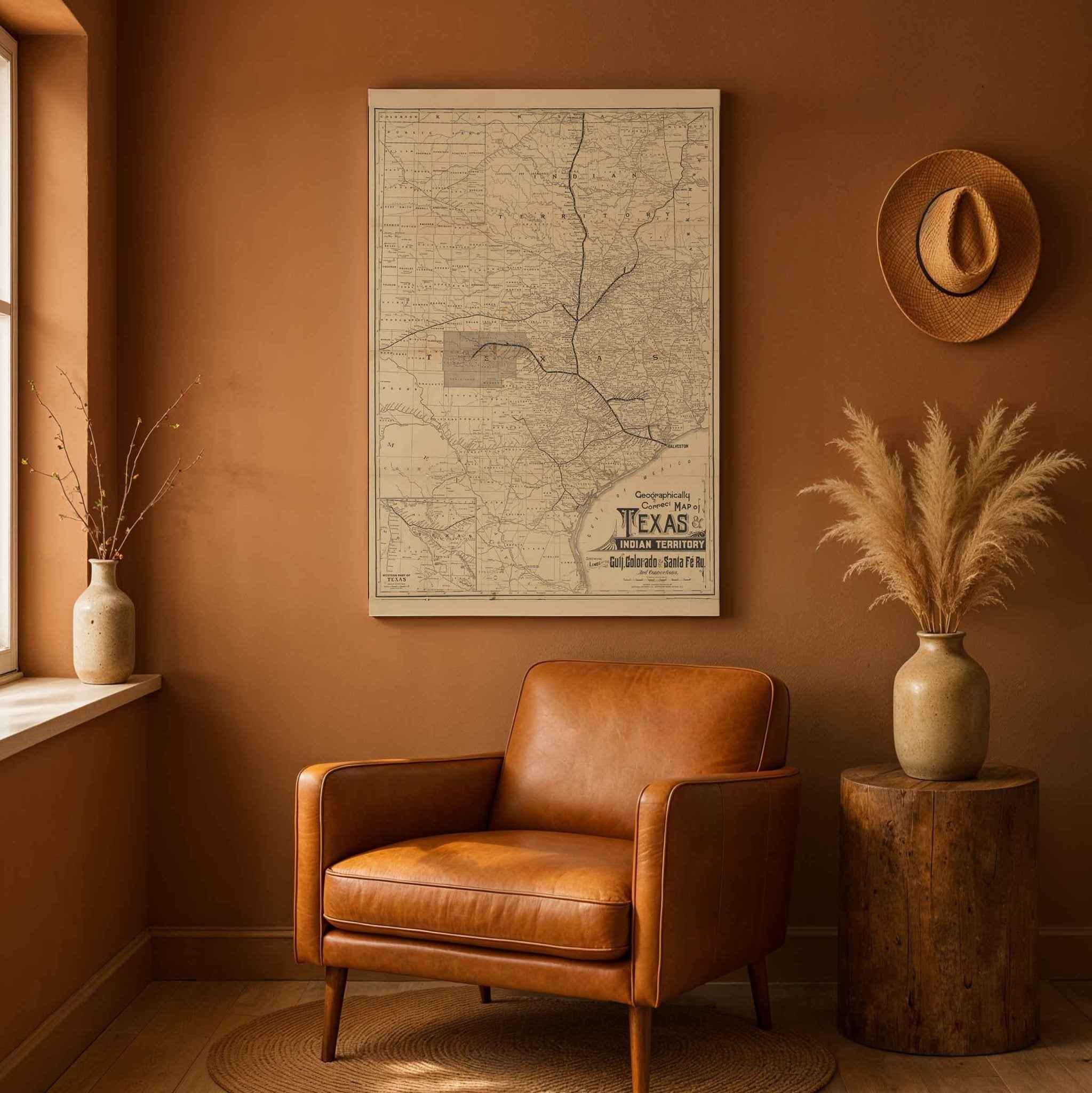 Geographically Correct Map of Texas and Indian Territory