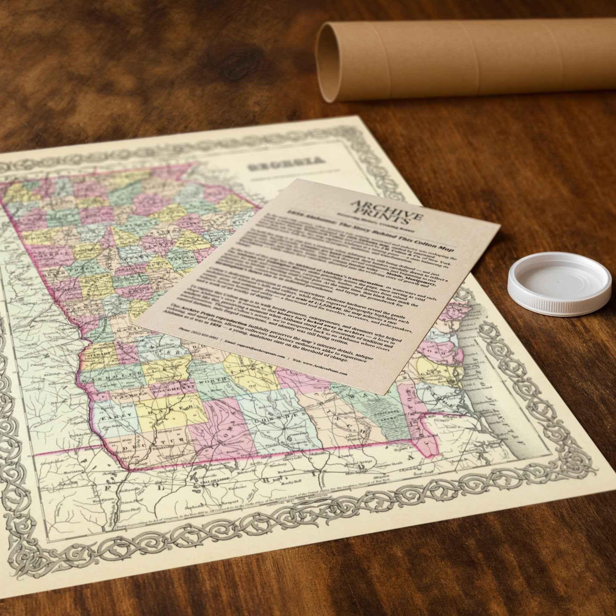 Georgia Map For Collectors By G W Colton 1856 Vintage