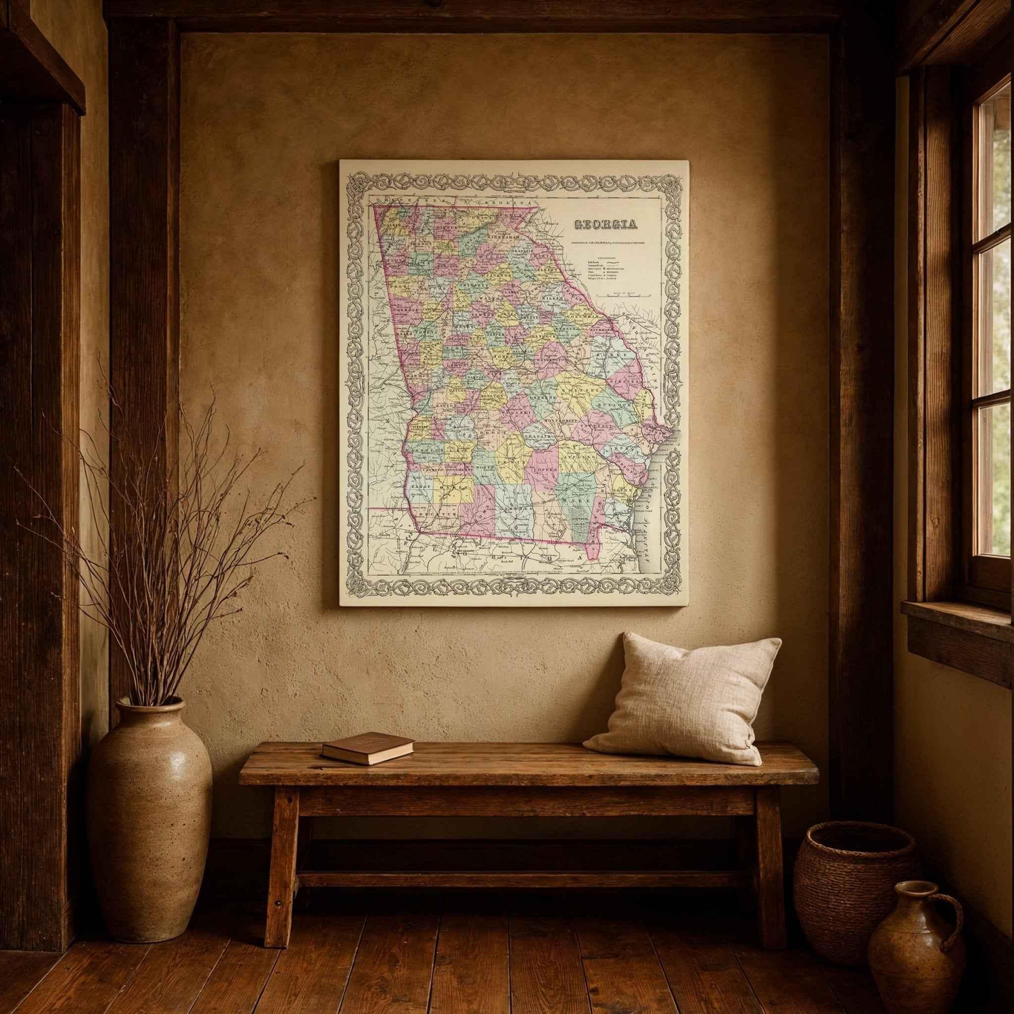 Georgia Map For Collectors By G W Colton 1856 Vintage