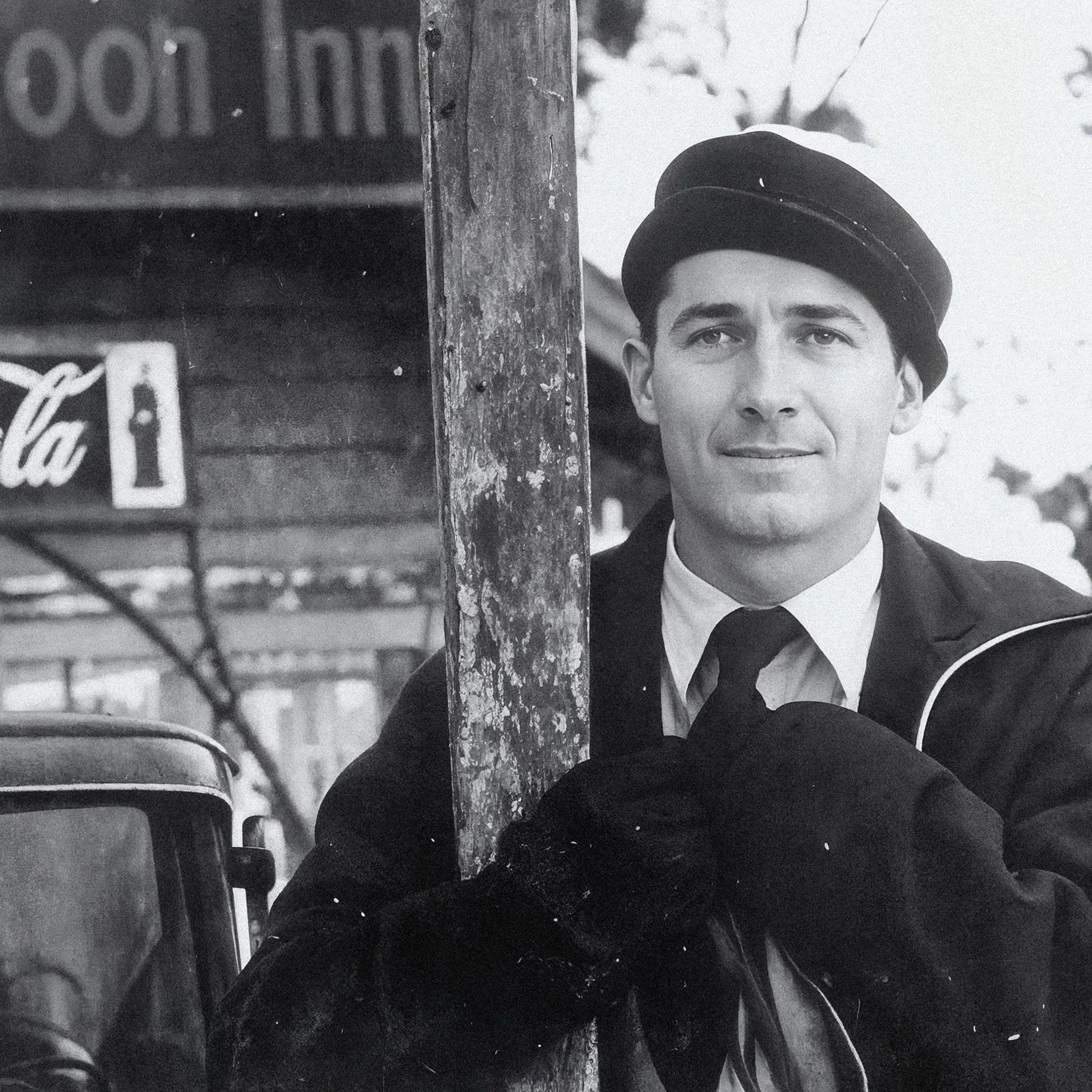 Honeymoon Inn Skier Portrait Detail