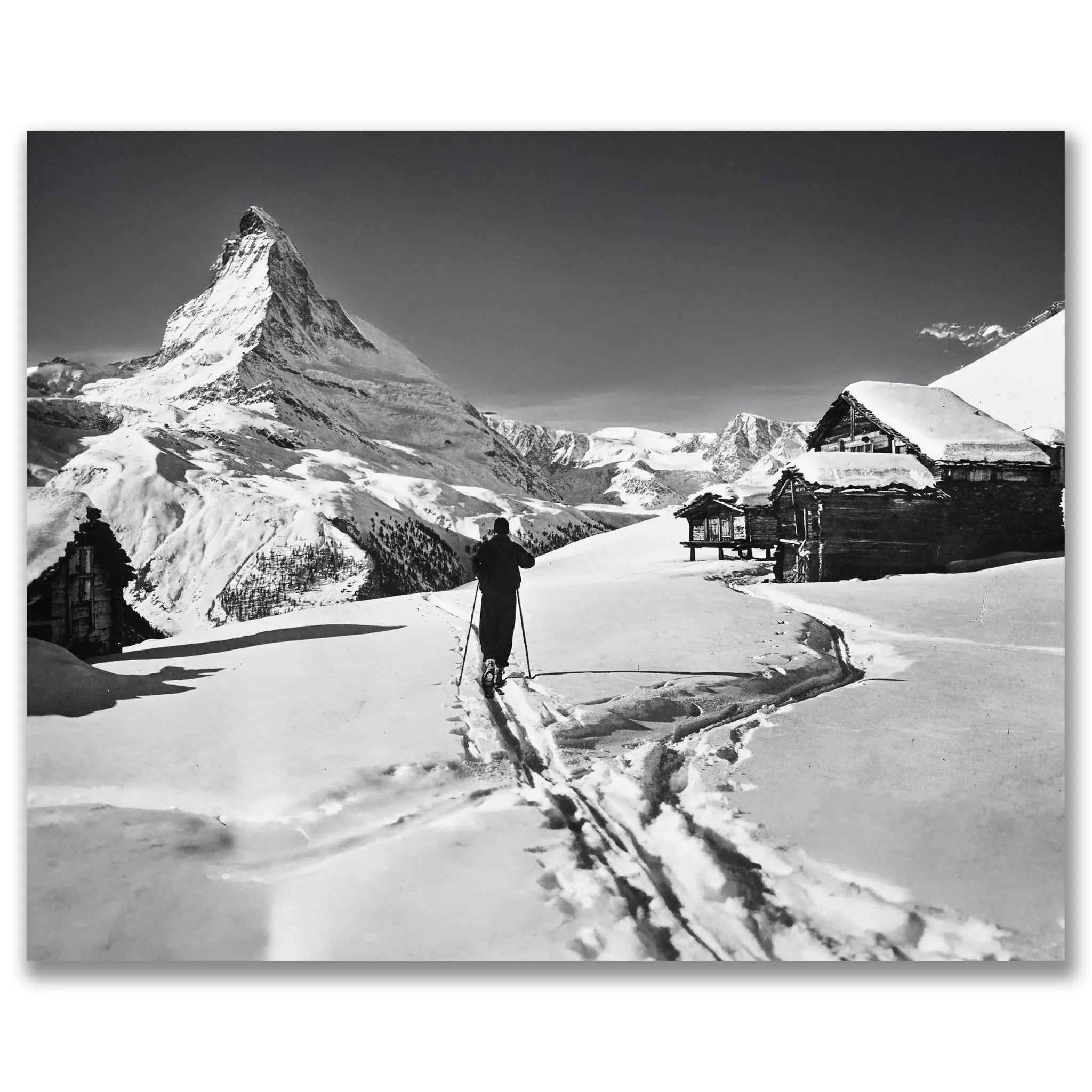 Vintage Matterhorn Skier Photograph - Main Image