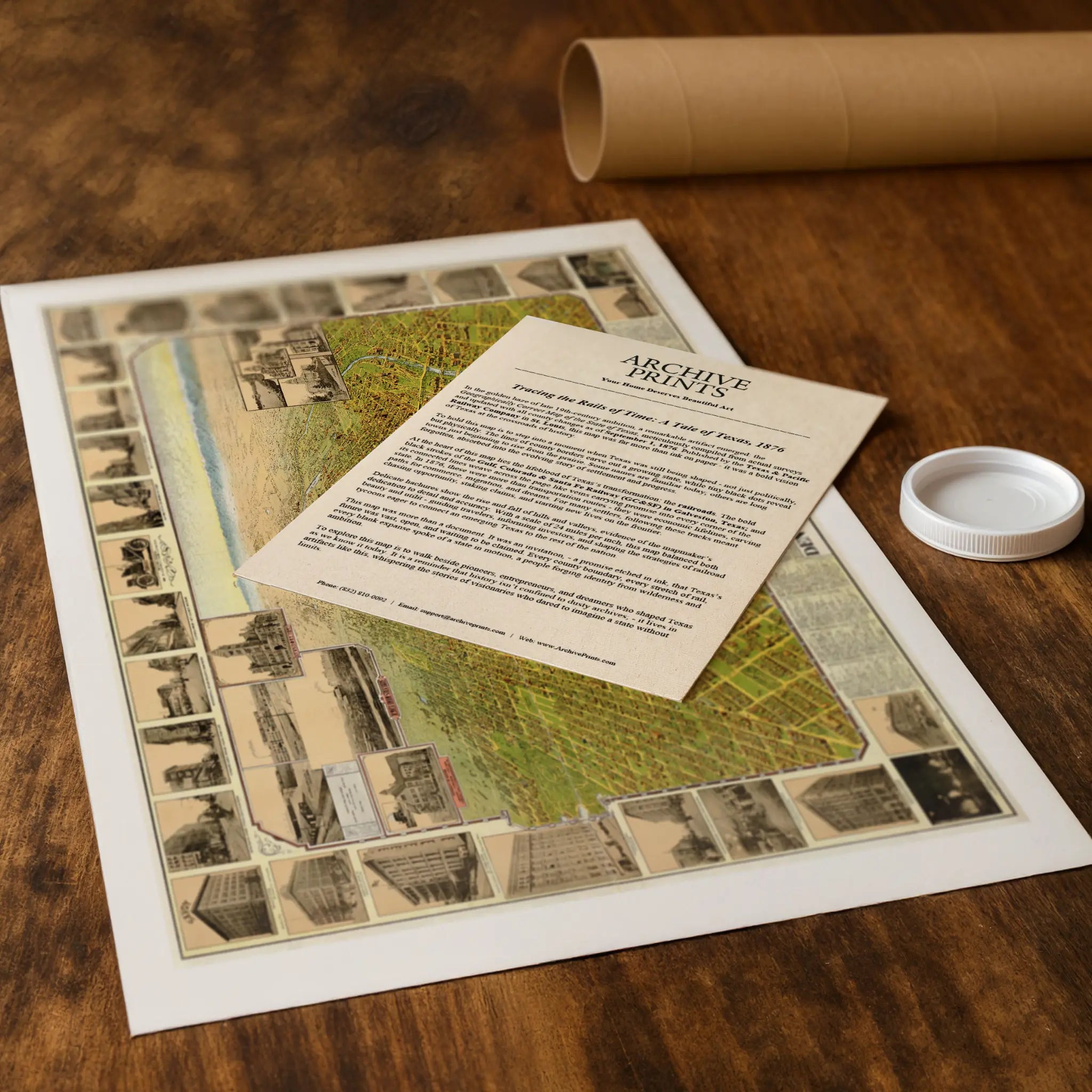 Denver Bird's-Eye Map - Vintage 1908 Colorado Historical City Map