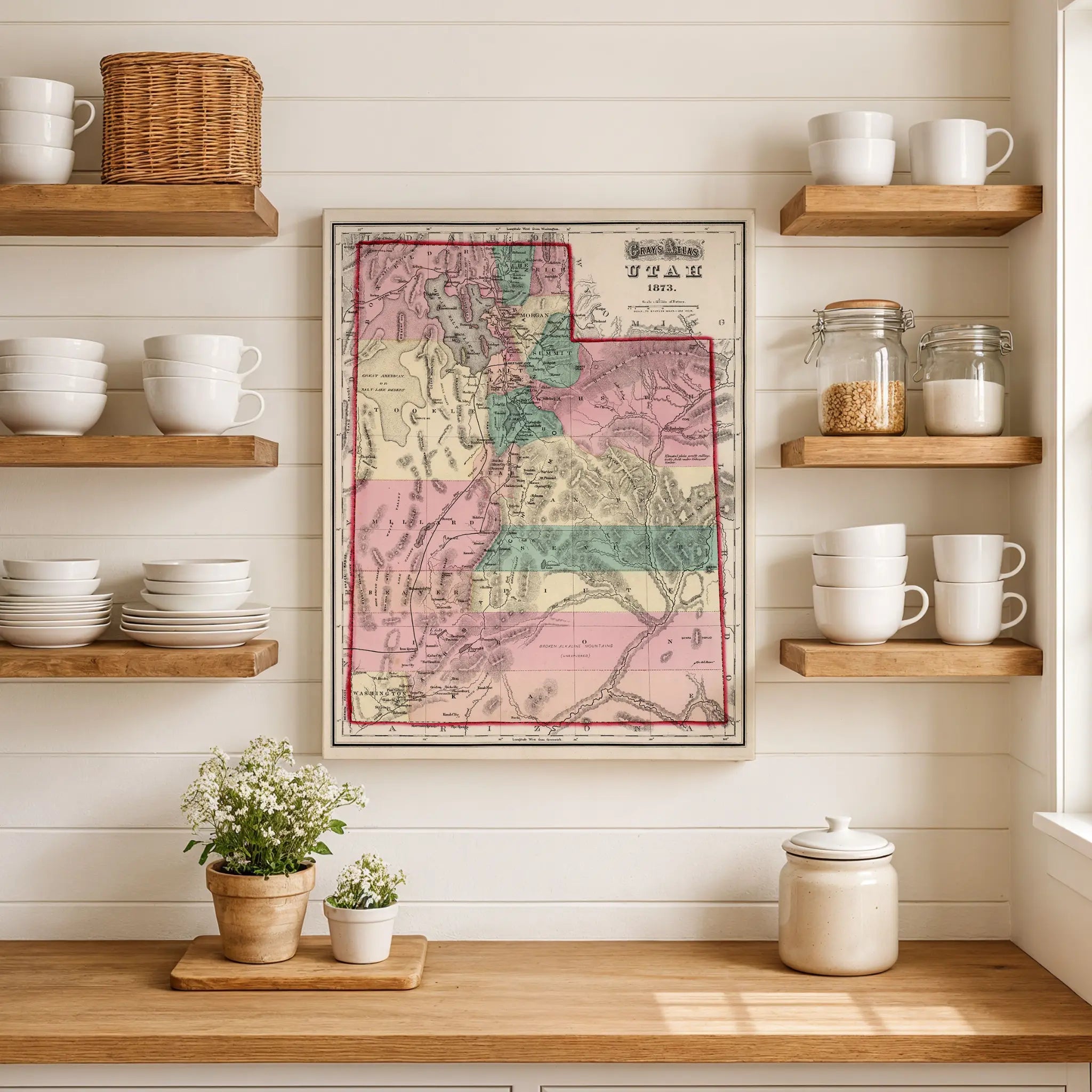 Utah Map - Kitchen Setting