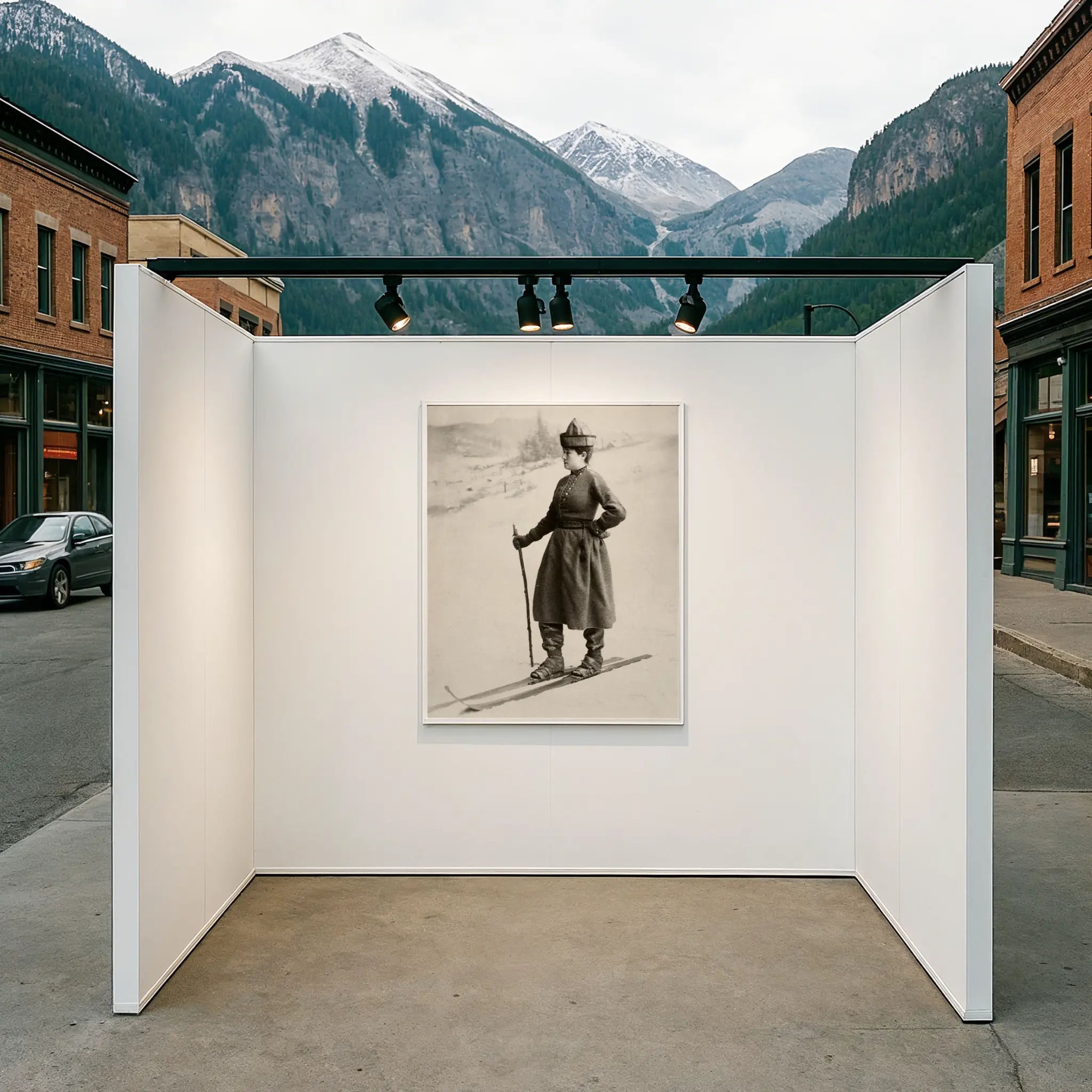 Vintage Military Skier Photo in Mountain Pop-Up Gallery