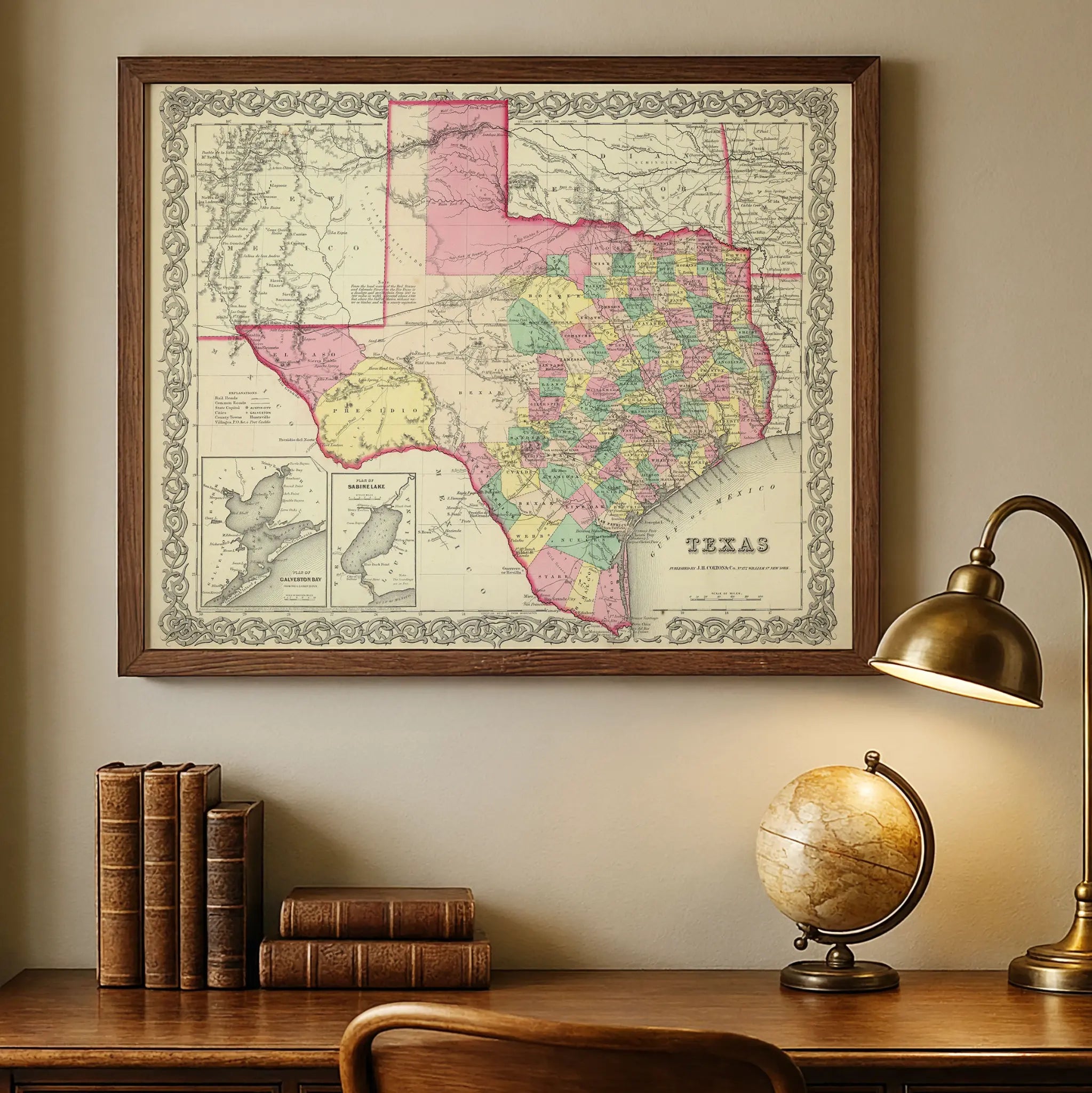 Texas Map - Desk Setting